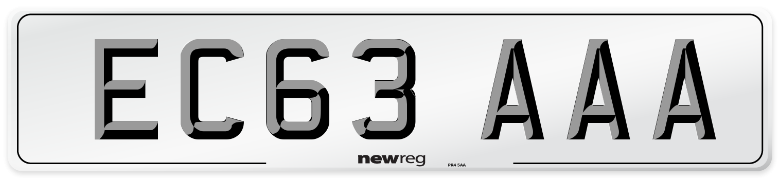 EC63 AAA Number Plate from New Reg